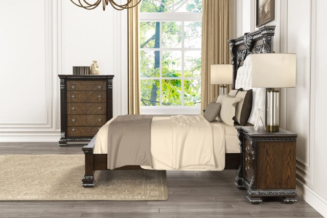 Promenade E.King & Queen Bed Brown & White - Casa Morelos / Coahuila Furniture (Oklahoma City, OK)