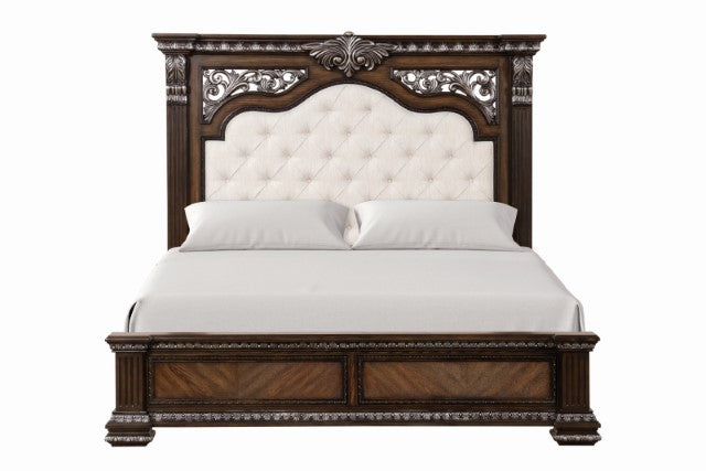 Promenade E.King & Queen Bed Brown & White - Casa Morelos / Coahuila Furniture (Oklahoma City, OK)