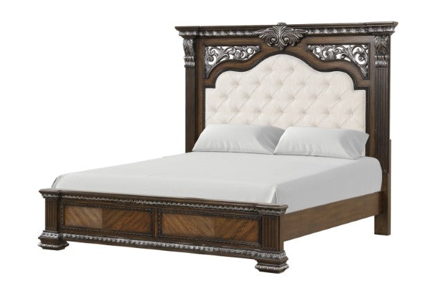 Promenade E.King & Queen Bed Brown & White - Casa Morelos / Coahuila Furniture (Oklahoma City, OK)