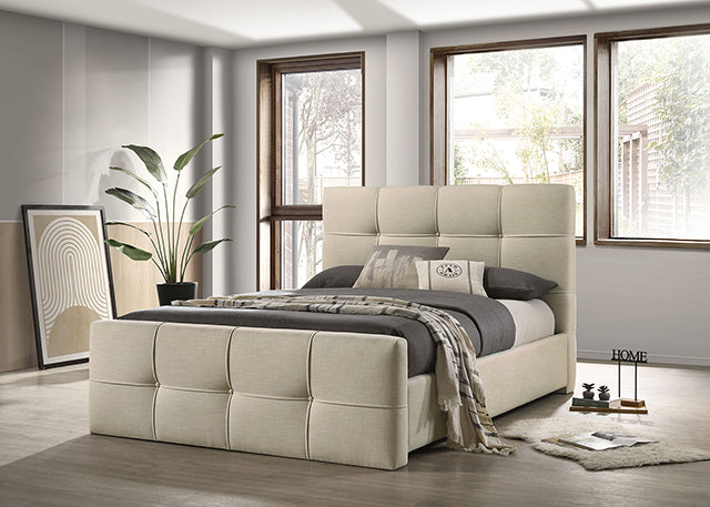 Merced Bed Gray & Ivory - Casa Morelos / Coahuila Furniture (Oklahoma City, OK)
