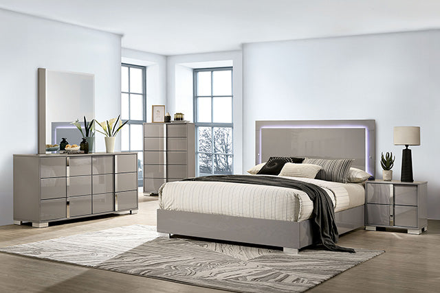Sinistra Bed Beige, Black, White - Casa Morelos / Coahuila Furniture (Oklahoma City, OK)