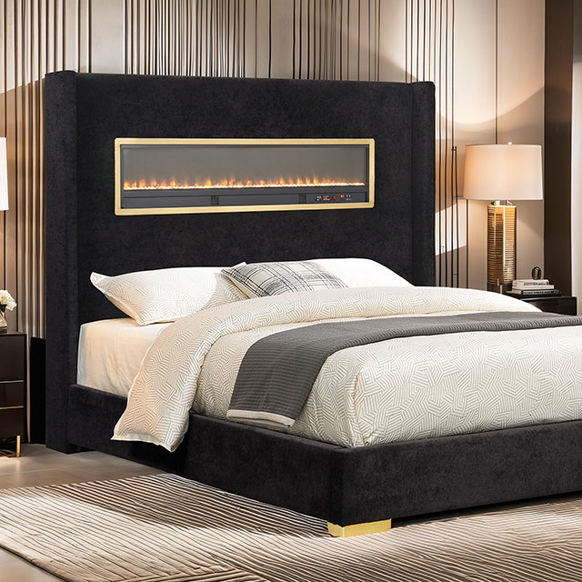 Danvers Bed Beige, Black, & Grey - Casa Morelos / Coahuila Furniture (Oklahoma City, OK)