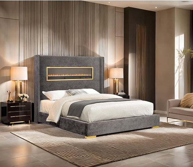 Danvers Bed Beige, Black, & Grey - Casa Morelos / Coahuila Furniture (Oklahoma City, OK)