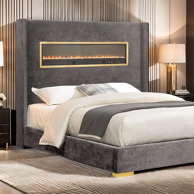 Danvers Bed Beige, Black, & Grey - Casa Morelos / Coahuila Furniture (Oklahoma City, OK)