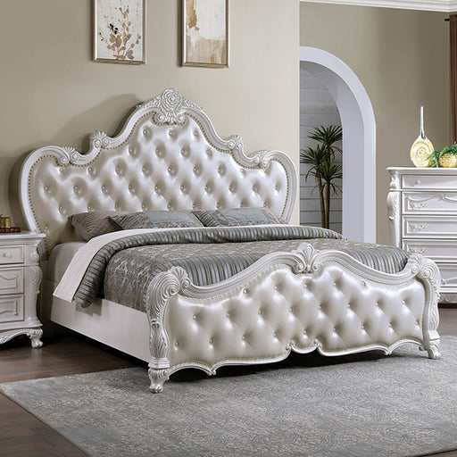 Ventresca Bed White & Chrome - Casa Morelos / Coahuila Furniture (Oklahoma City, OK)