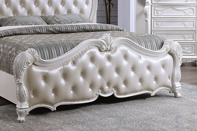 Ventresca Bed White & Chrome - Casa Morelos / Coahuila Furniture (Oklahoma City, OK)