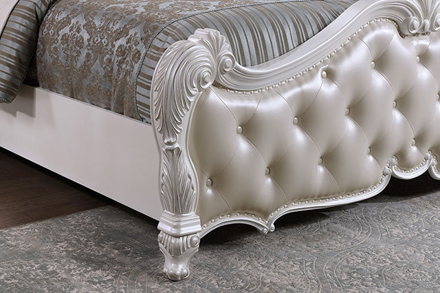 Ventresca Bed White & Chrome - Casa Morelos / Coahuila Furniture (Oklahoma City, OK)