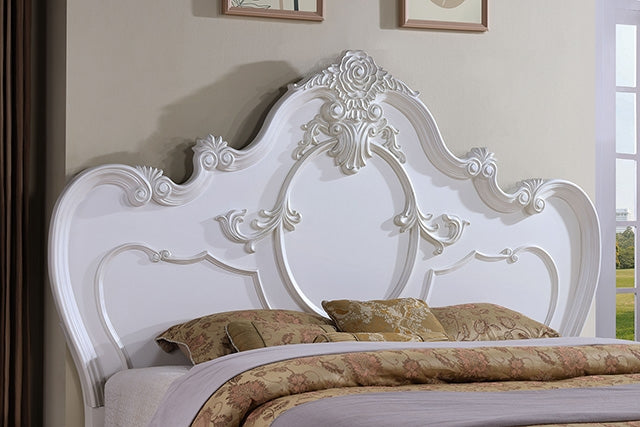Roselli E.King & Queen Bed White & Chrome - Casa Morelos / Coahuila Furniture (Oklahoma City, OK)