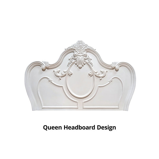 Roselli E.King & Queen Bed White & Chrome - Casa Morelos / Coahuila Furniture (Oklahoma City, OK)