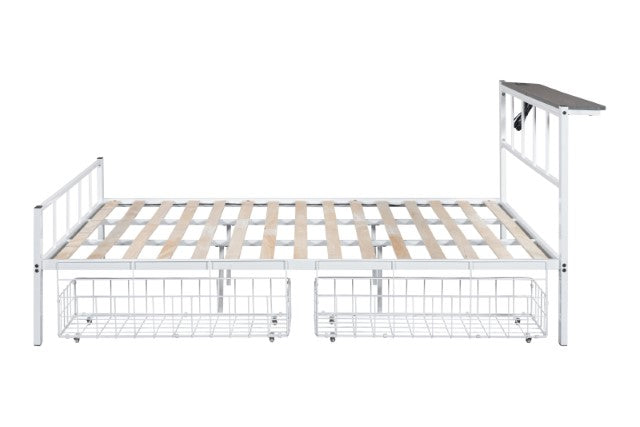 Nicoli Queen Metal Bed With Underbed Storage - Casa Morelos / Coahuila Furniture (Oklahoma City, OK)