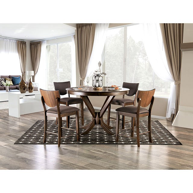 Marina 5 PC Dining Table Set Walnut - Casa Morelos / Coahuila Furniture (Oklahoma City, OK)