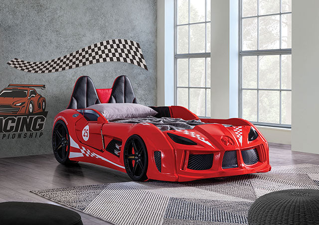 Trackster Bed White, Red,, Black, & Blue - Casa Morelos / Coahuila Furniture (Oklahoma City, OK)