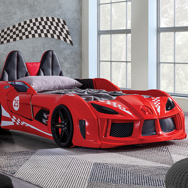 Trackster Bed White, Red,, Black, & Blue - Casa Morelos / Coahuila Furniture (Oklahoma City, OK)