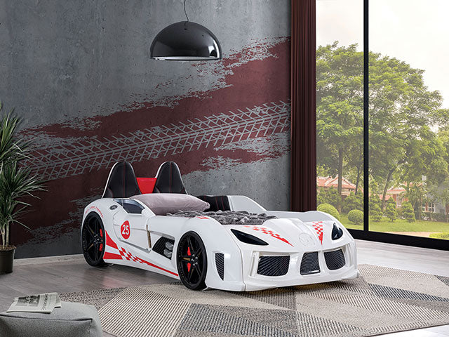 Trackster Bed White, Red,, Black, & Blue - Casa Morelos / Coahuila Furniture (Oklahoma City, OK)
