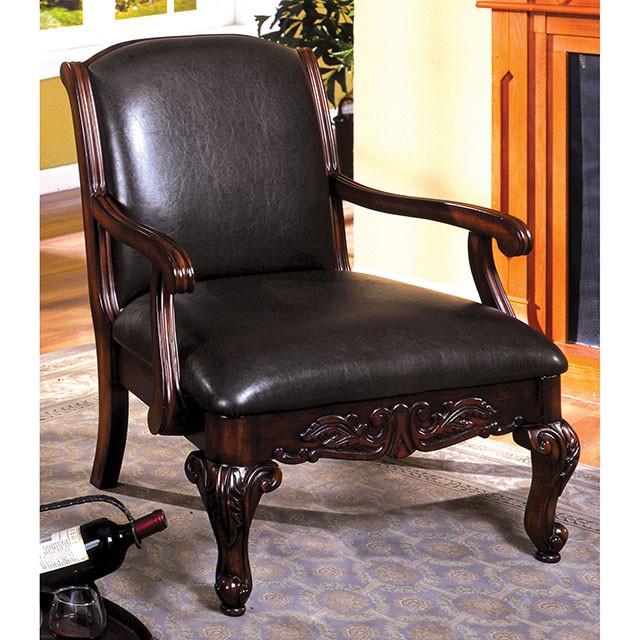 Sheffield Antique Dark Cherry Accent Chair - Casa Morelos / Coahuila Furniture (Oklahoma City, OK)
