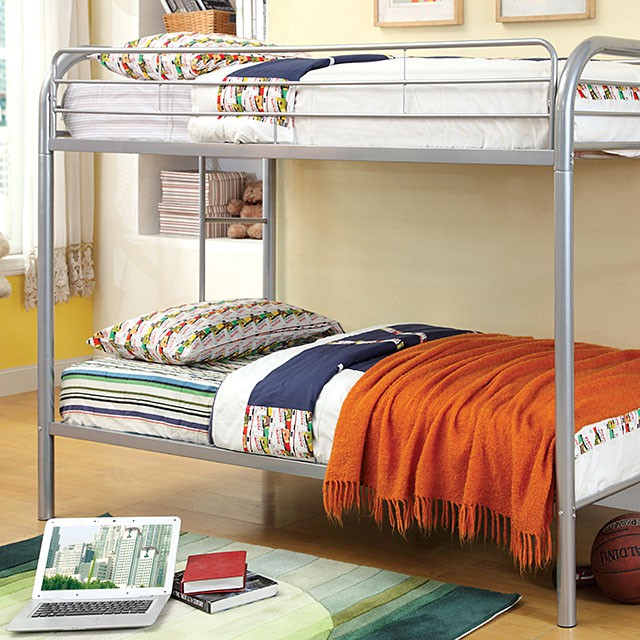 Rainbow Twin/Twin Bunk Bed Black, Silver, & White - Casa Morelos / Coahuila Furniture (Oklahoma City, OK)