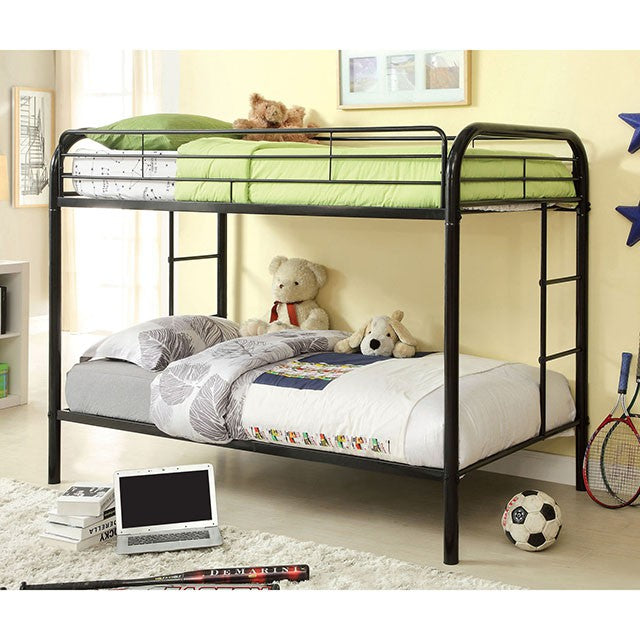 Rainbow Twin/Twin Bunk Bed Black, Silver, & White - Casa Morelos / Coahuila Furniture (Oklahoma City, OK)