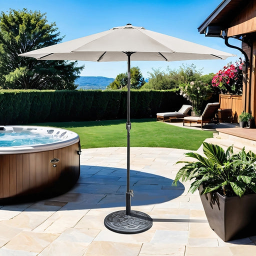 Mora 11' Outdoor Umbrella + 21" Round Base - Casa Morelos / Coahuila Furniture (Oklahoma City, OK)
