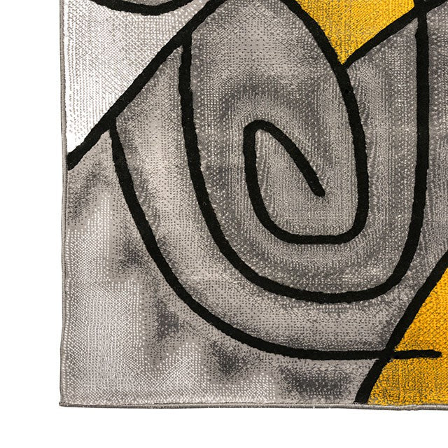 Sivas Charcoal Yellow 8' X 10' Area Rug - Casa Morelos / Coahuila Furniture (Oklahoma City, OK)