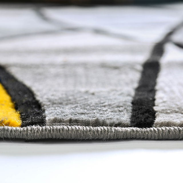 Sivas Charcoal Yellow 8' X 10' Area Rug - Casa Morelos / Coahuila Furniture (Oklahoma City, OK)