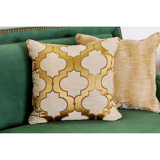 VERDANTE Emerald Green/Gold Sofa - Casa Morelos / Coahuila Furniture (Oklahoma City, OK)