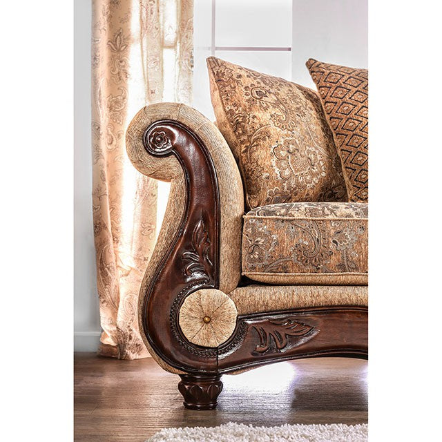 NICANOR Tan/Gold Sofa - Casa Morelos / Coahuila Furniture (Oklahoma City, OK)