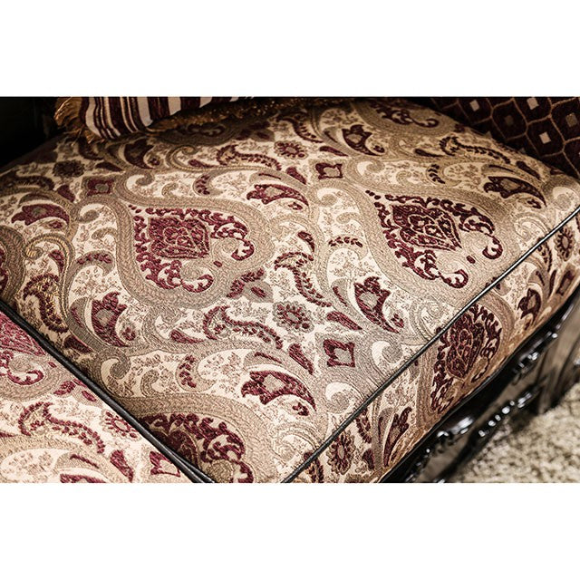 Quirino Burgundy/Dark Brown Sofa - Casa Morelos / Coahuila Furniture (Oklahoma City, OK)