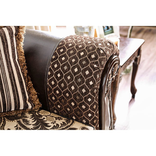 Quirino Light Brown/Dark Brown Sofa - Casa Morelos / Coahuila Furniture (Oklahoma City, OK)