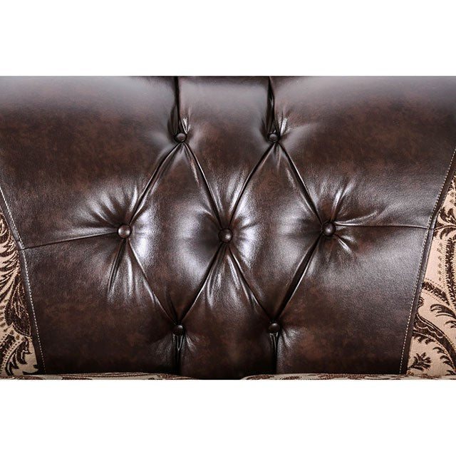 Quirino Light Brown/Dark Brown Sofa - Casa Morelos / Coahuila Furniture (Oklahoma City, OK)