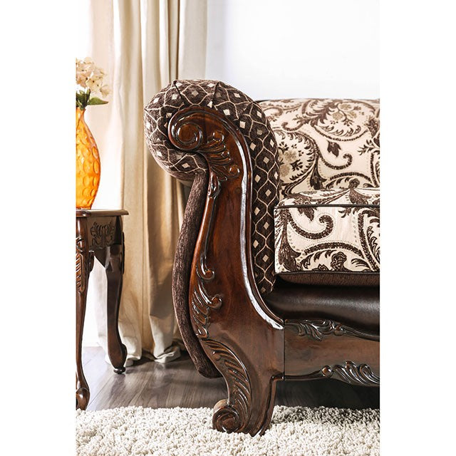 Quirino Light Brown/Dark Brown Sofa - Casa Morelos / Coahuila Furniture (Oklahoma City, OK)