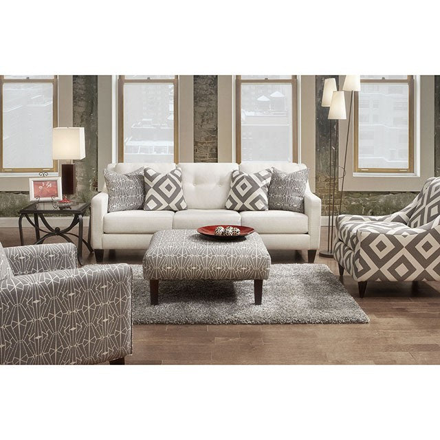PARKER Ivory/Gray/Pattern Chair, Diamond Pattern - Casa Morelos / Coahuila Furniture (Oklahoma City, OK)